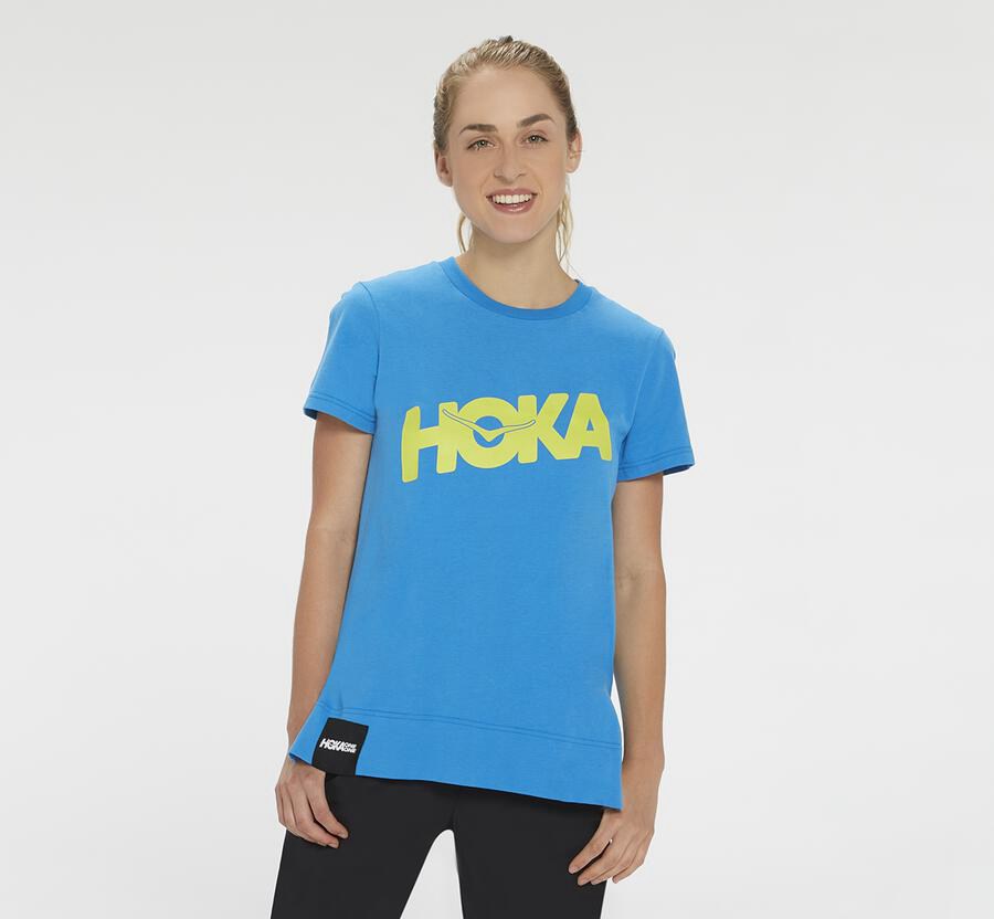 Hoka One One Overhemd Dames - Brand - Blauw - DG7518629